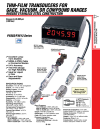 Thumbnail of document Data Sheet - PX605-100GI General Purpose Pres. Transducers w/Adjustable Zero & Span
